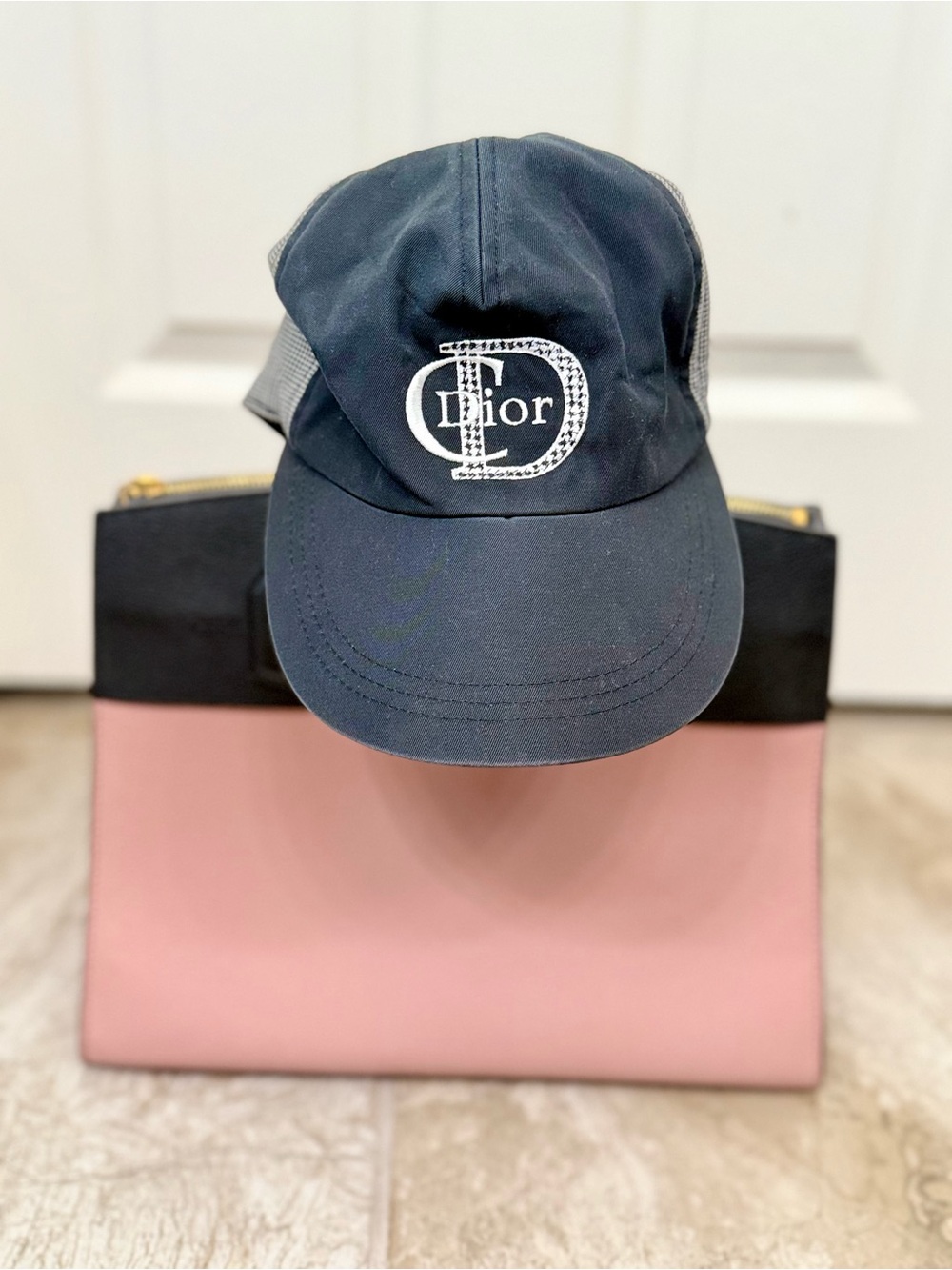 Louis Vuitton City Steamer MM Black Blush Pink Taurillon Leather w/ Dior Hat
